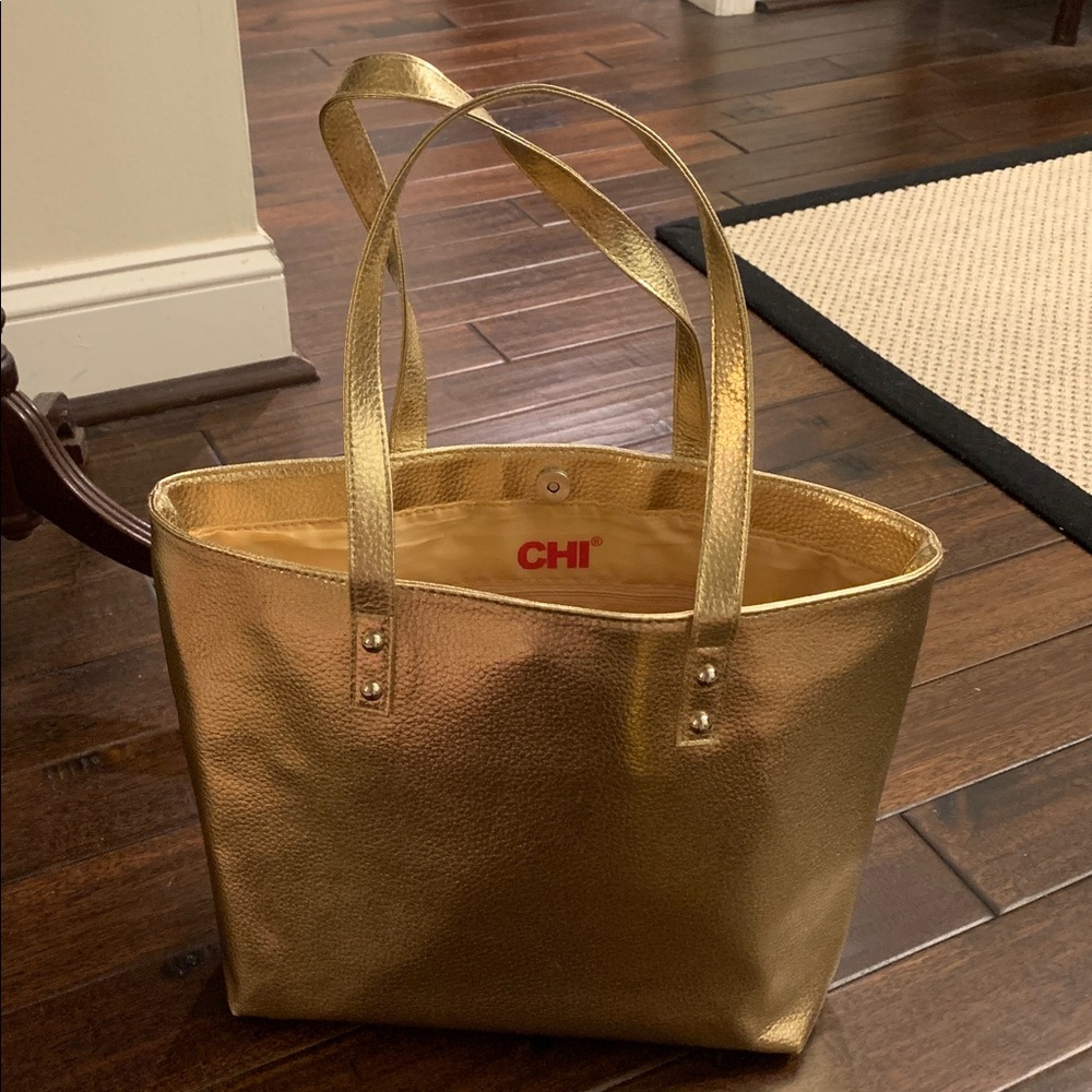 Gold Tote Bag by CHI in EUC
